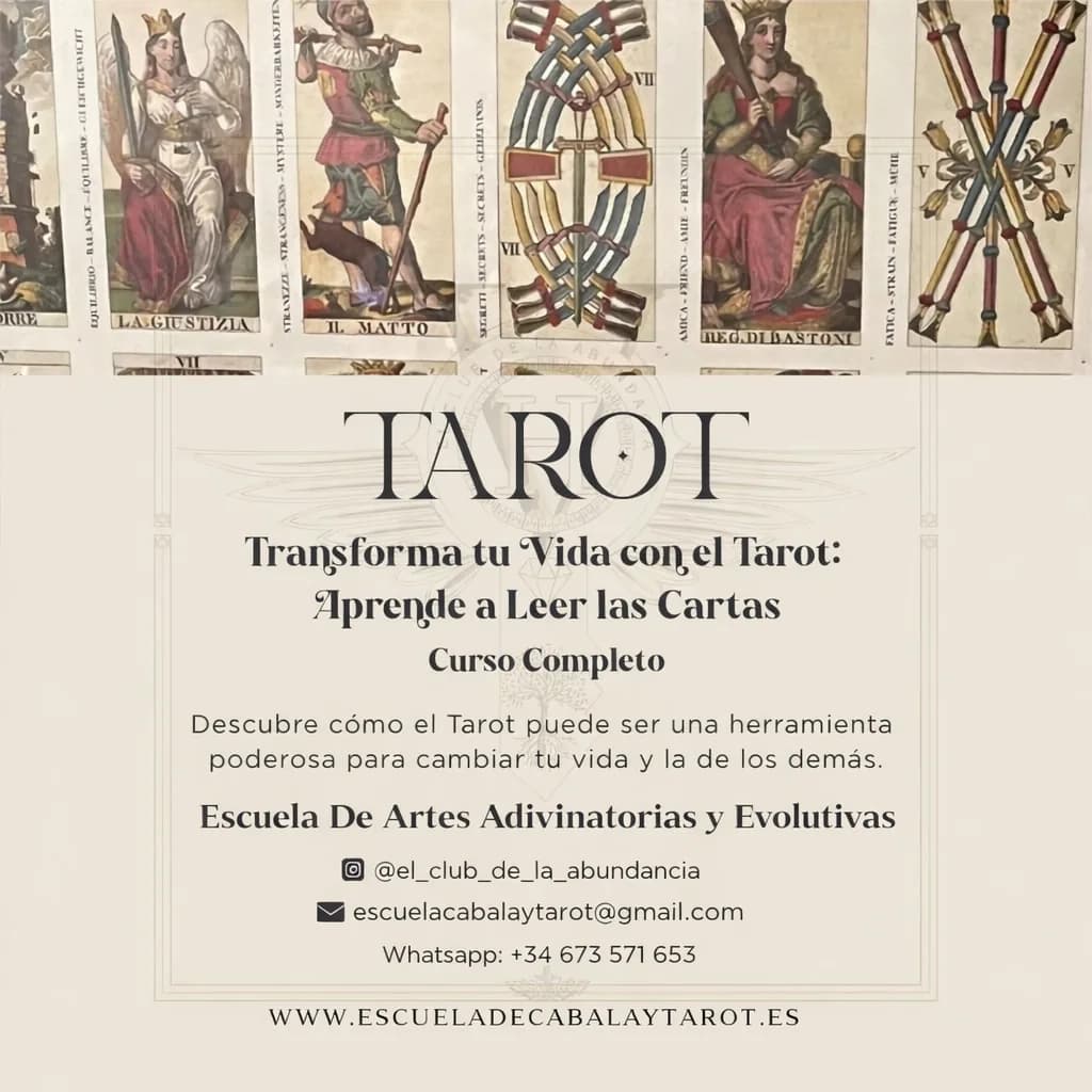 Material visual del curso de Tarot
